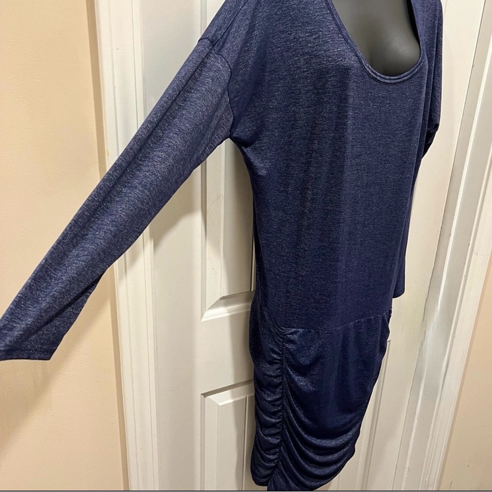 Athleta Charcoal Ruched Long-Sleeve Bodycon Dress - Picture 3 of 4